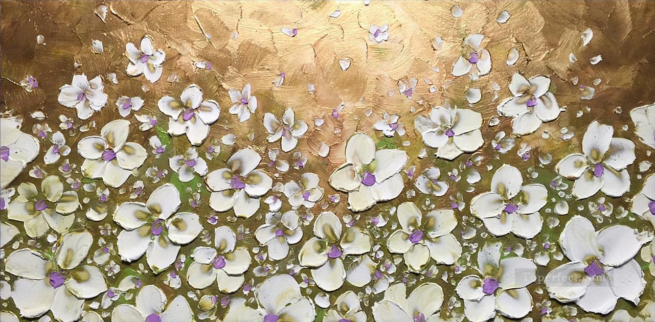 輝く花の 3D テクスチャ油絵